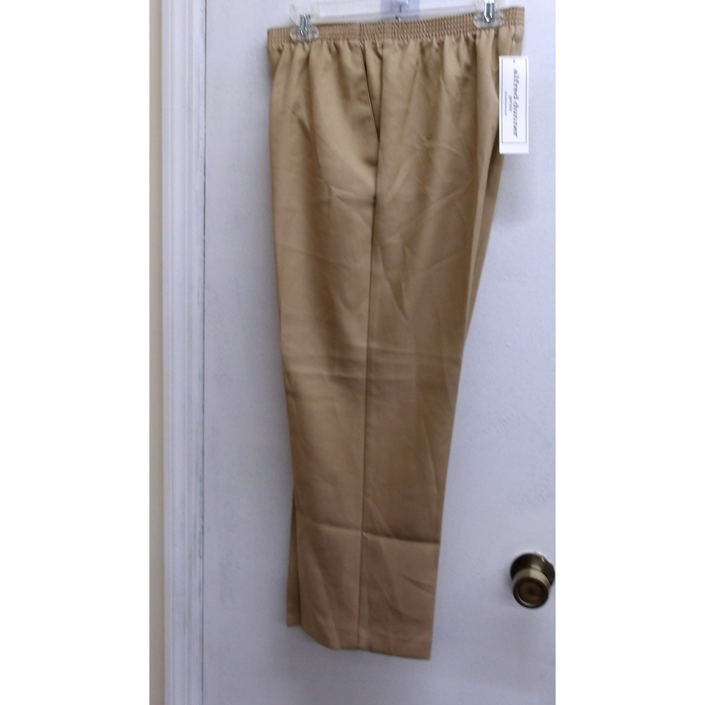 Alfred Dunner Petite Women's Tan Elastic Waist Pants Size 8P / #2632
